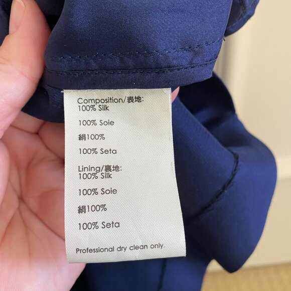 3.1 Phillip Lim Navy Silk Romper, size 0. - Picture 7 of 12